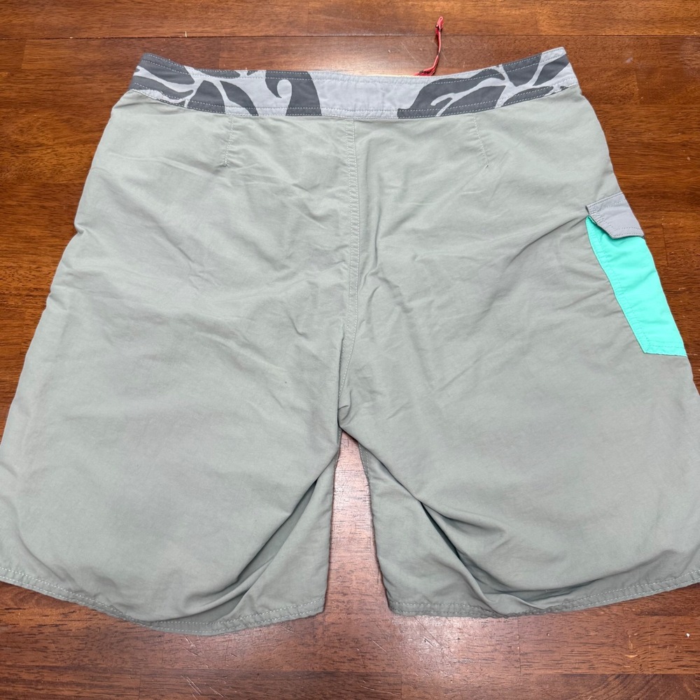 Patagonia Patch Pocket Wavefarer Board Shorts Mens 34 Gray Teal Swim Trunks - Picture 8 of 12
